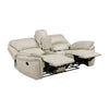 Tony Manual Reclining Loveseat w Center Console | USB Ports | Sand Brown