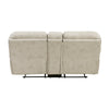 Tony Manual Reclining Loveseat w Center Console | USB Ports | Sand Brown