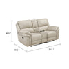 Tony Manual Reclining Loveseat w Center Console | USB Ports | Sand Brown