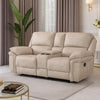 Tony Manual Reclining Loveseat w Center Console | USB Ports | Sand Brown