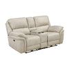 Tony Power Reclining Loveseat w Center Console | USB Ports | Sand Brown