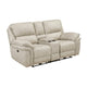 Tony Power Reclining Loveseat w Center Console | USB Ports | Sand Brown