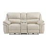 Tony Power Reclining Loveseat w Center Console | USB Ports | Sand Brown