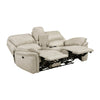 Tony Power Reclining Loveseat w Center Console | USB Ports | Sand Brown
