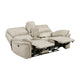 Tony Power Reclining Loveseat w Center Console | USB Ports | Sand Brown