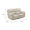 Tony Power Reclining Loveseat w Center Console | USB Ports | Sand Brown