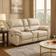 Tony Power Reclining Loveseat w Center Console | USB Ports | Sand Brown