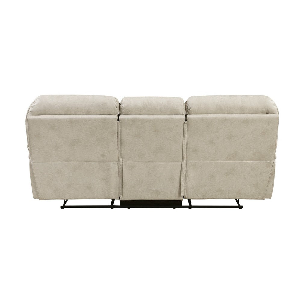 Tony Manual Reclining Sofa | Plush Sand Brown Microfiber & Foam