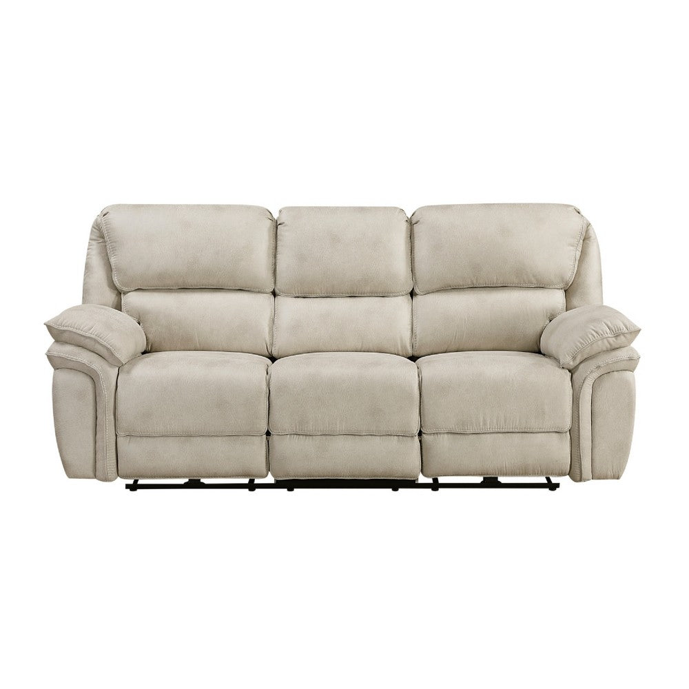 Tony Power Reclining Sofa w USB Ports | Sand Brown Microfiber & Foam