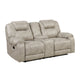 Lily Manual Reclining Loveseat w Center Console | Polished Pewter Gray