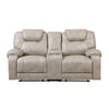 Lily Manual Reclining Loveseat w Center Console | Polished Pewter Gray
