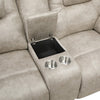 Lily Manual Reclining Loveseat w Center Console | Polished Pewter Gray
