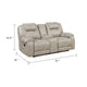 Lily Manual Reclining Loveseat w Center Console | Polished Pewter Gray