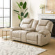 Lily Manual Reclining Loveseat w Center Console | Polished Pewter Gray