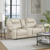 Lily Manual Reclining Loveseat w Center Console | Polished Pewter Gray