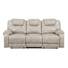 Lily Manual Reclining Sofa | Polished Pewter Gray Microfiber & Foam