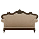Hesar Loveseat | 4 Pillows | Vintage Style Chenille Tufted | Cherry Brown Wood