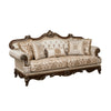 Hesar Sofa | 5 Pillows | Vintage Style Chenille Tufted | Cherry Brown Wood Frame