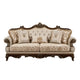 Hesar Sofa | 5 Pillows | Vintage Style Chenille Tufted | Cherry Brown Wood Frame