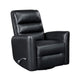 Demy Swivel Glider Manual Reclining Chair | Black Faux Leather Cushions