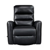 Demy Swivel Glider Manual Reclining Chair | Black Faux Leather Cushions