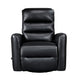 Demy Swivel Glider Manual Reclining Chair | Black Faux Leather Cushions