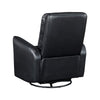 Demy Swivel Glider Manual Reclining Chair | Black Faux Leather Cushions