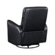 Demy Swivel Glider Manual Reclining Chair | Black Faux Leather Cushions