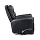 Demy Swivel Glider Manual Reclining Chair | Black Faux Leather Cushions
