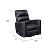 Demy Swivel Glider Manual Reclining Chair | Black Faux Leather Cushions