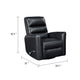 Demy Swivel Glider Manual Reclining Chair | Black Faux Leather Cushions