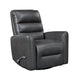 Demy Swivel Glider Manual Reclining Chair | Gray Faux Leather Cushions