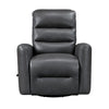 Demy Swivel Glider Manual Reclining Chair | Gray Faux Leather Cushions