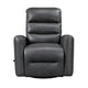 Demy Swivel Glider Manual Reclining Chair | Gray Faux Leather Cushions