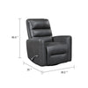 Demy Swivel Glider Manual Reclining Chair | Gray Faux Leather Cushions