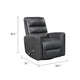Demy Swivel Glider Manual Reclining Chair | Gray Faux Leather Cushions