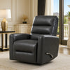 Demy Swivel Glider Manual Reclining Chair | Gray Faux Leather Cushions