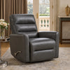Demy Swivel Glider Manual Reclining Chair | Gray Faux Leather Cushions