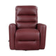 Demy Swivel Glider Manual Reclining Chair | Red Faux Leather Cushions