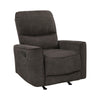 Ray Rocker Manual Reclining Chair | Chocolate Brown Polished Microfiber