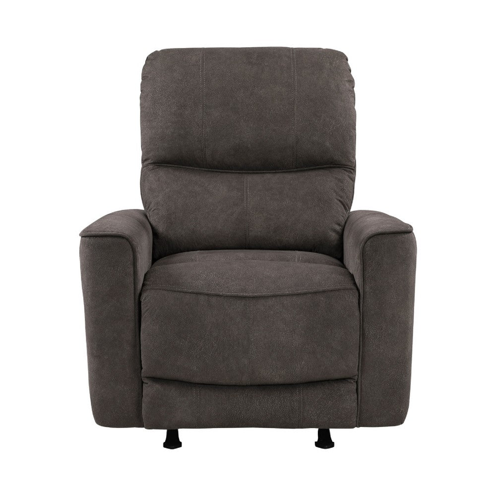 Ray Rocker Manual Reclining Chair | Chocolate Brown Polished Microfiber