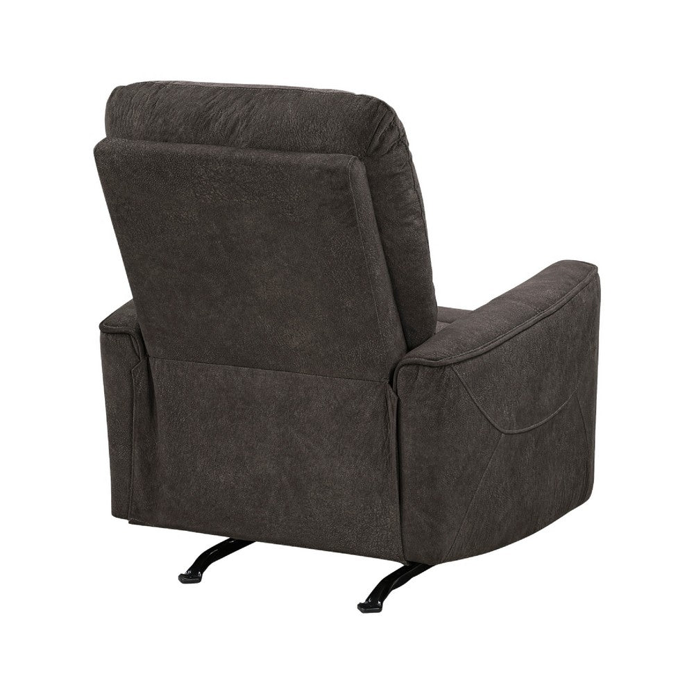 Ray Rocker Manual Reclining Chair | Chocolate Brown Polished Microfiber