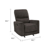 Ray Rocker Manual Reclining Chair | Chocolate Brown Polished Microfiber