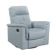 Rem Swivel Glider Manual Reclining Chair | Light Blue Top Grain Leather