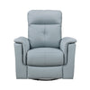 Rem Swivel Glider Manual Reclining Chair | Light Blue Top Grain Leather