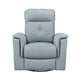 Rem Swivel Glider Manual Reclining Chair | Light Blue Top Grain Leather