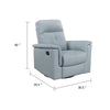 Rem Swivel Glider Manual Reclining Chair | Light Blue Top Grain Leather