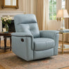 Rem Swivel Glider Manual Reclining Chair | Light Blue Top Grain Leather
