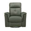 Rem Swivel Glider Manual Reclining Chair | Green Top Grain Leather