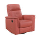 Rem Swivel Glider Manual Reclining Chair | Coral Red Top Grain Leather